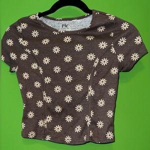 brown floral crop